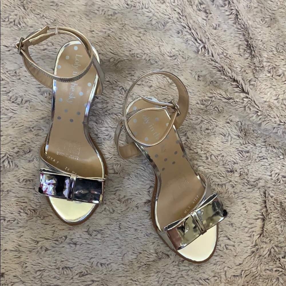 Silver open toe sandals